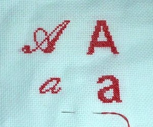 modèle lettre en broderie